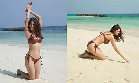 மாலத்தீவு கடற்கரையில் கவர்ச்சி கன்னி.. பிகினி உடையில் வேதிகா