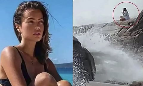 கடற்கரை பாறையில் யோகா செய்த நடிகை அலையில் சிக்கி பலி