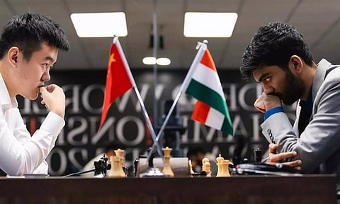 உலக செஸ் சாம்பியன்ஷிப்: குகேஷ்- டிங் லிரென் இடையிலான 9-வது சுற்றும் டிரா