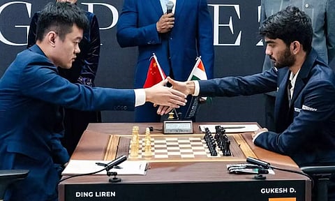 உலக செஸ் சாம்பியன்ஷிப்: குகேஷ்- டிங் லிரென் மோதிய 10-வது ஆட்டம் டிரா