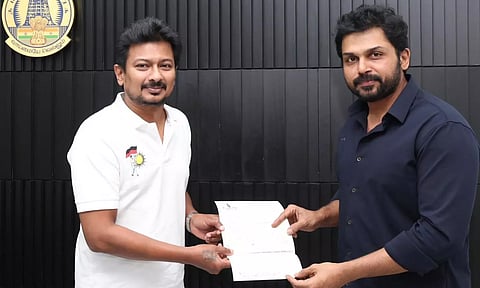 ஃபெஞ்சல் புயல் நிவாரண பணிகளுக்காக ₹ 15 லட்சம் நிதியுதவி வழங்கிய கார்த்தி