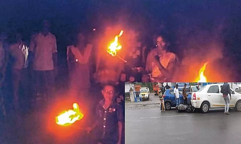 பனிமூட்டம்: மலைப்பாதையில் அடுத்தடுத்து விபத்தில் சிக்கிய வாகனங்கள்- தீப்பந்தங்களை கையில் ஏந்தி வீட்டிற்கு சென்ற மக்கள்