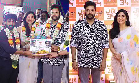 கணேஷ் கே பாபு இயக்கத்தில் ஜெயம் ரவி நடிக்கும் 34-வது படத்தின் பூஜை க்ளிக்ஸ்