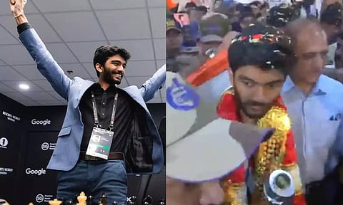 உலக செஸ் சாம்பியன் குகேஷூக்கு சென்னையில் உற்சாக வரவேற்பு