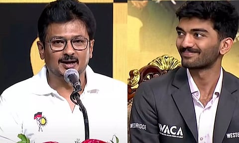 மாபெரும் வெற்றியை வாங்கி வந்துள்ளார் குகேஷ்.. பாராட்டு விழாவில் துணை முதல்வர் உதயநிதி புகழாரம்