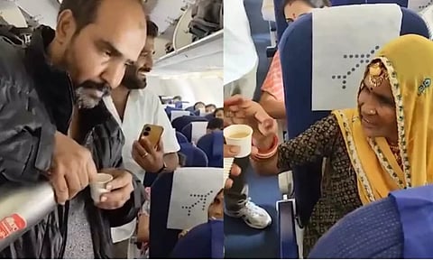 நடுவானில் இண்டிகோ விமானத்தில் தேநீர் விநியோகம் செய்த பயணி - வைரல் வீடியோ