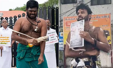 தன்னைத்தானே சாட்டையில் அடித்து 'திரு மாணிக்கம்' படத்திற்கு ப்ரொமோஷன் செய்த கூல் சுரேஷ்