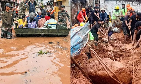 புதுச்சேரியில் வெள்ளம் சூழ்ந்த குடியிருப்புகளில் சிக்கித்தவித்தவர்களை மீட்ட ராணுவத்தினர் - திருவண்ணாமலை மண் சரிவு