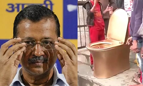 கெஜ்ரிவால் பங்களாவில் 12 தங்க கழிப்பறை இருக்கு.. டெல்லி மக்களிடம் பாஜக நூதன பிரசாரம்