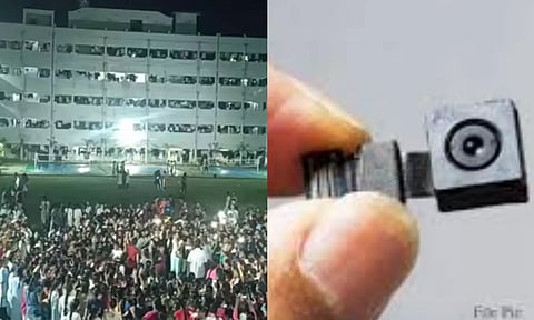 கல்லூரி விடுதி கழிவறையில் ரகசிய கேமரா: மாணவ-மாணவிகள் போராட்டம்