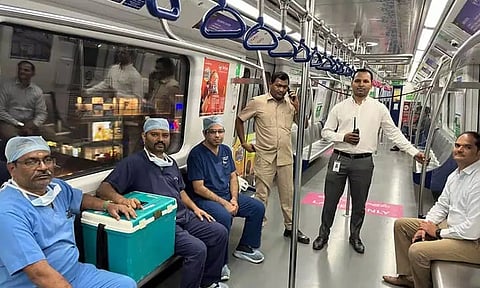 ஐதராபாத் மெட்ரோ ஒத்துழைப்பால் 13 கி.மீ. தொலைவை வெறும் 13 நிமிடத்தில் கடந்த இதயம்...