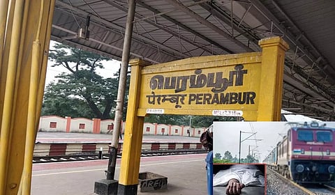 பெரம்பூரில் தண்டவாளத்தை கடந்தபோது ரெயில் மோதி முதியவர் பலி