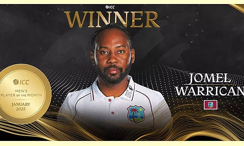 ஜனவரி மாதத்திற்கான ஐசிசி சிறந்த வீரர் விருதை வென்றார் வெஸ்ட் இண்டீஸ் வீரர்