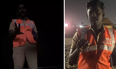VIDEO: மெரினா கடற்கரையில் 'நீங்கள் கணவன் மனைவியா?' என பெண்ணிடம் கேட்ட காவலர் பணியிட மாற்றம்