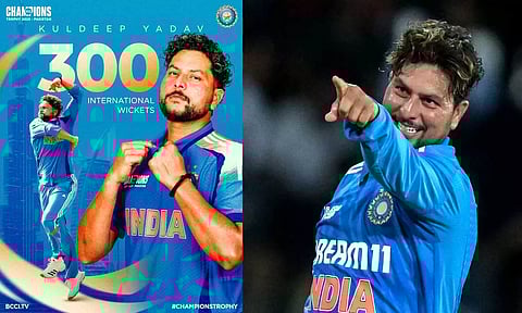 சர்வதேச கிரிக்கெட்டில் 300 விக்கெட்டுகள் வீழ்த்தினார் குல்தீப் யாதவ்