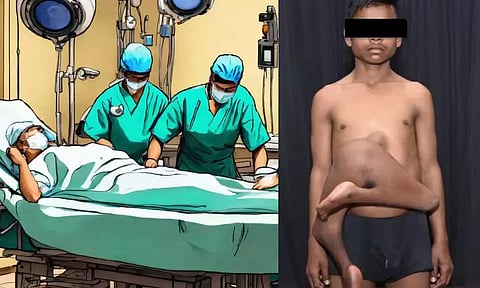 சிறுவனின் வயிற்றில் வளர்ந்த 2 கால்களை அகற்றி எய்ம்ஸ் மருத்துவர்கள் சாதனை