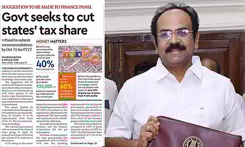 மத்திய அரசின் வரி வருவாய்.. மாநிலங்களுக்கு 50% நிதிப் பகிர்வு வேண்டும் - தங்கம் தென்னரசு