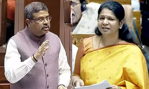 மத்திய அமைச்சர் தர்மேந்திர பிரதான் மீது உரிமை மீறல் நோட்டீஸ் அளித்தார் தி.மு.க எம்.பி.கனிமொழி