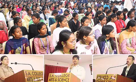 எஸ்.ஏ. கலை & அறிவியல் கல்லூரியில் நடைபெற்ற குடிமைப் பணித் தேர்வு குறித்த சிறப்பு கருத்தரங்கம்