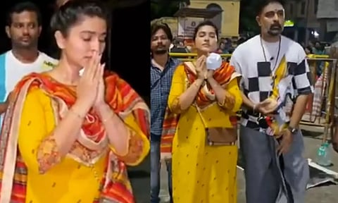 பங்குனி மாத தேய்பிறை பிரதோஷம் - திருவண்ணாமலை கோவிலில் கணவருடன் கிரிவலம் மேற்கொண்ட சினேகா