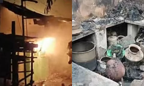 விருதுநகரில் கேஸ் சிலிண்டர் கசிவால் தீ விபத்து- குடிசைகள் வீடுகள் எரிந்து சேதம்