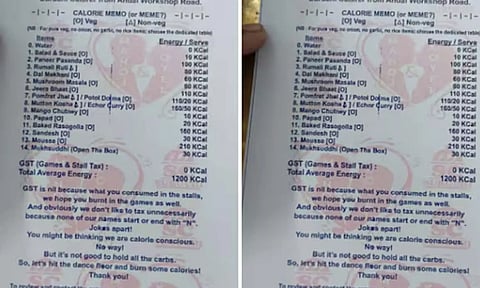 உணவுகளின் கலோரிகள் குறித்த விபரத்தால் வைரலான திருமண மெனு