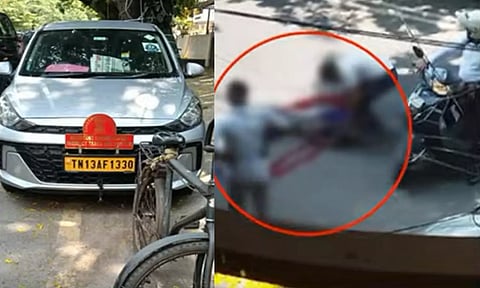 கார் கதவை திறந்தபோது விபரீதம்.. கதவில் மோதி கீழே விழுந்த நபர் மீது மற்றொரு கார் ஏறி இறங்கியதால் உயிரிழப்பு
