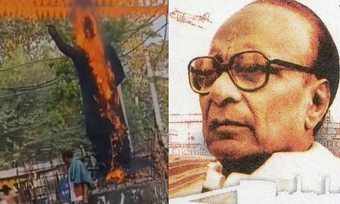 VIDEO: ஒடிசாவில் பிஜு பட்நாயக் சிலைக்கு தீ வைத்த மர்ம நபர்கள்.. பிஜு ஜனதா தள கட்சியினர் கொந்தளிப்பு