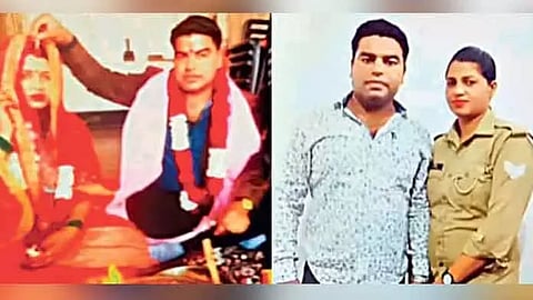 முதல் மனைவி மற்றும் 2-வது மனைவியுடன் நவீன் உள்ள காட்சி