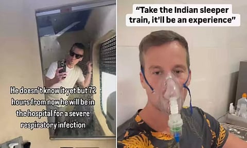 15 மணிநேர இந்திய ரெயில் பயணத்தால் நுரையீரல் பாதிப்பு - அமெரிக்க Vlogger வெளியிட்ட வீடியோ வைரல்