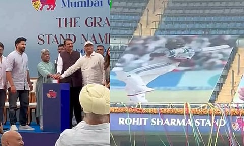 வீடியோ: மும்பை வான்கடே மைதானத்தில் ரோகித் சர்மா ஸ்டேண்ட்