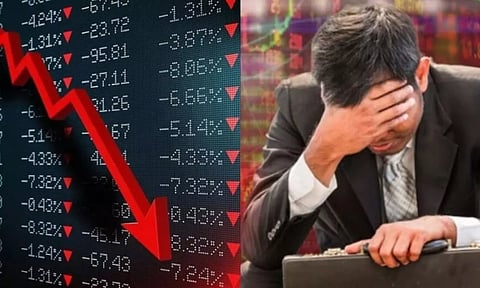 பங்குச்சந்தை கடும் சரிவு.. முதலீட்டாளர்களுக்கு ரூ.5 லட்சம் கோடி இழப்பு!
