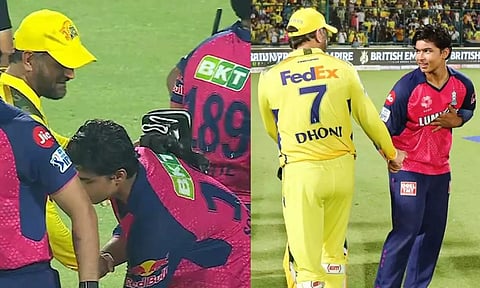 ஆசீர்வாதம் பண்ணு தலைவா! - தோனியின் காலை தொட்டு வணங்கிய வைபவ் சூர்யவன்ஷி