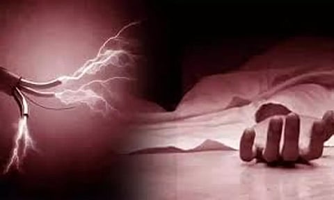 கோவில் திருவிழாவில் சாமி சிலை தீப்பிடித்து எரிந்ததை அணைக்க முயன்ற விவசாயி மின்சாரம் தாக்கி உயிரிழப்பு