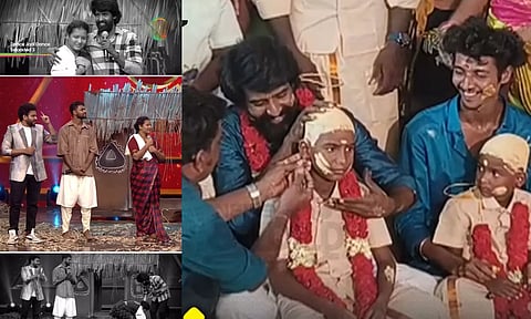 "மாமன்" மடியில் காது குத்து..! விழா நடத்தி வாக்குறுதியை நிறைவேற்றிய சூரி