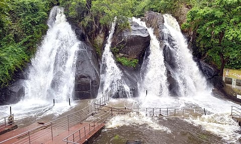 குற்றாலத்தில் அனைத்து அருவிகளிலும் சுற்றுலா பயணிகள் குளிக்க தடை