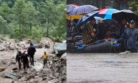 வடகிழக்கில் தொடர் கனமழை: சிக்கிமில் நிலச்சரிவு.. அசாமில் வெள்ளப்பெருக்கு