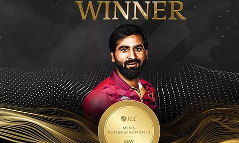 ஐ.சி.சி. மே மாத சிறந்த வீரர் விருதை வென்றார் யு.ஏ.இ. அணி கேப்டன்