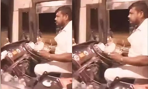 மதுரை To சென்னை: இரவு உணவு சாப்பிட்டுக் கொண்டே ஆம்னி பஸ்சை ஓட்டிய டிரைவர்