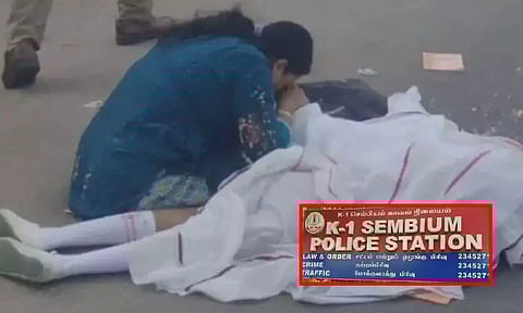 சென்னை பெரம்பூரில் லாரி மோதி சிறுமி உயிரிழப்பு - போக்குவரத்து ஆய்வாளர் சஸ்பெண்ட்