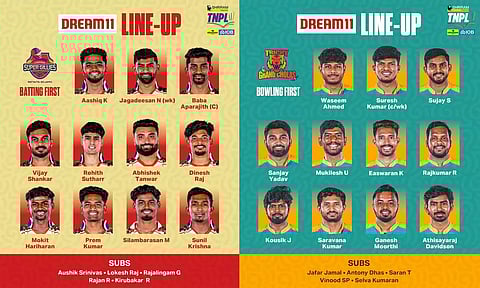 டிஎன்பிஎல் 2025: சேப்பாக் சூப்பர் கில்லீஸ்க்கு எதிராக திருச்சி பந்து வீச்சு தேர்வு