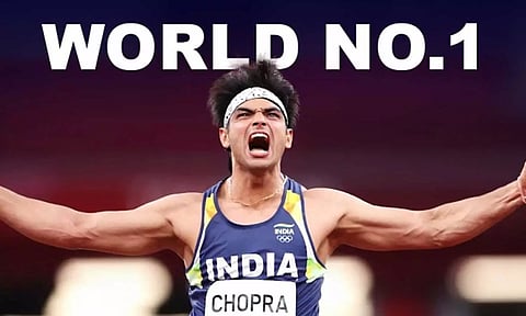 ஈட்டி எறிதல் தரவரிசை பட்டியலில் 'நம்பர் 1' இடம் பிடித்தார் நீரஜ் சோப்ரா