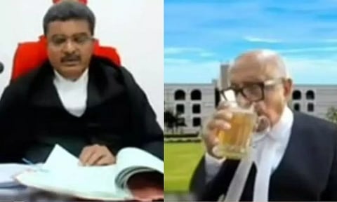 VIDEO: 'பீர்' குடித்துக்கொண்டே குஜராத் உயர்நீதிமன்ற ஆன்லைன் விசாரணையில் கலந்துகொண்ட வழக்கறிஞர்
