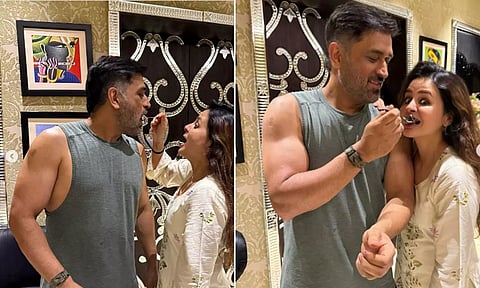 திருமண நாளை கொண்டாடிய தோனி- சாக்சி தம்பதி: வைரலாகும் புகைப்படங்கள்