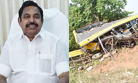 பள்ளி வேன் மீது ரெயில் மோதிய விபத்து - இழப்பீடு வழங்கக்கோரி தி.மு.க. அரசுக்கு இ.பி.எஸ். வலியுறுத்தல்