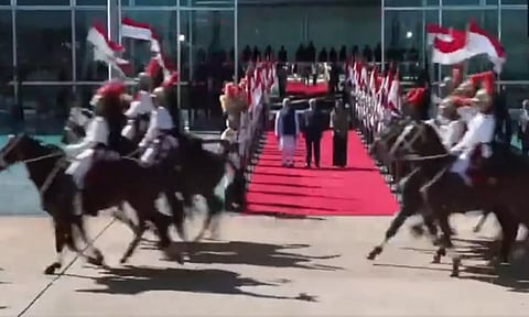 அல்வரோடா மாளிகையில் பிரதமர் மோடிக்கு 114 குதிரைகளுடன் சிறப்பு வரவேற்பு