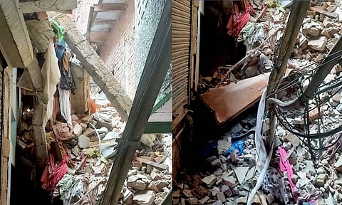 டெல்லியில் இடிந்து விழுந்த அடுக்குமாடி குடியிருப்பு கட்டிடம் - 2 பேர் பலி - 8 பேர் காயம்