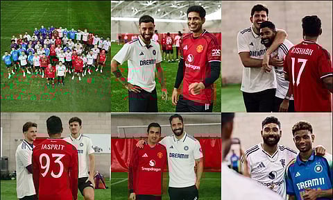 கிரிக்கெட்டை சந்தித்த கால்பந்து... ஜெர்சிகளை மாற்றிக்கொண்டு வீரர்கள் எடுத்த புகைப்படம் வைரல்