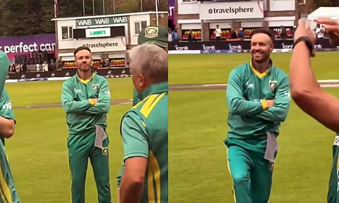 லெஜண்ட்ஸ் கிரிக்கெட்டில் RCB.. சத்தத்தை கேட்டதும் டிவில்லியர்ஸ் செய்த செயல்- வைரலாகும் வீடியோ