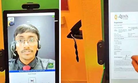 VIDEO: அமெரிக்க ஓட்டலில் டிஜிட்டல் வரவேற்பாளர்